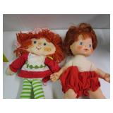Strawberry Shortcake Dolls; 1 plush, 1 plastic
