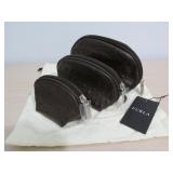 New authentic 3~pc FurLa Ostrich Leather Pouch