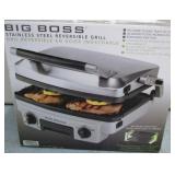 Brand new BigBoss stainless steel reversible GriLL