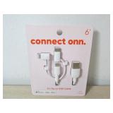 Brand new Connect Onn Tri~Tip to USB cable 6'