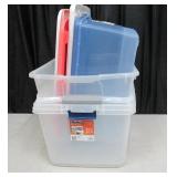 5 count clear storage Containers w/ Lids