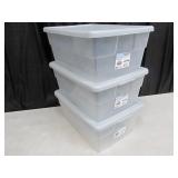 3 count 16~quart clear storage Box