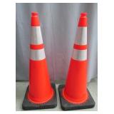 2 HUGE 36' High~visibilty Traffic Safety Cones