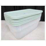 Set of 5 new clear 6~quart storage Boxes
