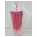 New Starbucks Pink Ombre ribbed Tumbler