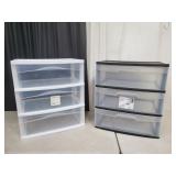 Set of 2 wide clear drawer Chest