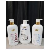 3 count new Large Dove Body wash