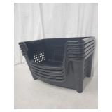 5 count like new Large plastic container Baskets