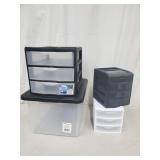 Set of 4 clear small parts drawer Chest