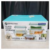 New 18~pc Locking Lid glass Food storage