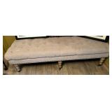 Grey Tufted Bench Seat