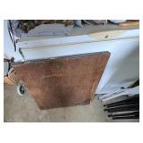 Wood Card Table & 4 Metal Folding Chairs