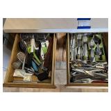 2 Full Drawers Flatware & misc