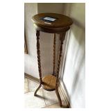 Oak Plant Stand and Framed Canvas Fruit