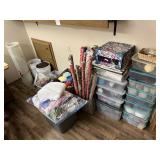 Large lot of yarn-storage bins-gift wrap & more
