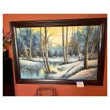 30x42 Framed Art-Winter Scene