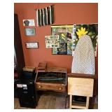 Vintage desk-File Cab-Wall Decor & more