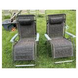 Pair Shaded Lawn Chairs-like new