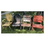 4 Metal Lawn Chairs