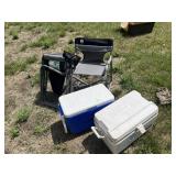 2 Coleman Chairs-2 Coolers