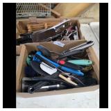 Kitchen Utensil Lot - Knives, Spatulas, Corkscrew