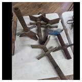 Lot of 4 Vintage Adjustable Scaffolding Jacks / Sc