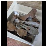 Lot of Vintage Metal Ice Skate Parts and Accessori