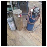 Lot of 3 Vintage Gas Cylinders with Hoses and Torc
