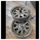 Vintage Wooden Spoke Wheels Set of 2