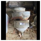 Lot of 3 Vintage Metal Funnels