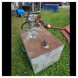 Used Metal Fuel Tank with Pump and Hose