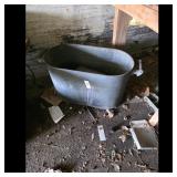 Vintage Galvanized Metal Wash Tub Oval Bathtub Far
