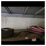 Vintage Wooden Drum/Strainer & Industrial Hoses Lo