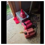 Lot of 2 Red Gas Cans and Funnel