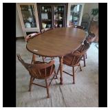 Vintage Oval Dining Table with 6 Chairs