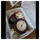 Lot of Household Items: Wall Clock, Pot, and Decor