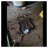 Vintage Route 66 Cast Iron Sign with Chain