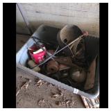 Welding Helmet and Assorted Metal Parts Lot