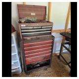 Vintage Homak & Craftsman Red Metal Tool Chest Com