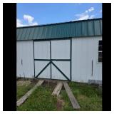 12x24 Metal Barn Shed - White/Green