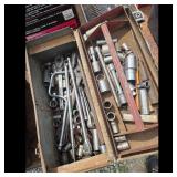 Vintage Metal Toolbox Full of Assorted Sockets and