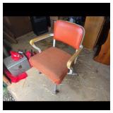 Vintage Orange Office Chair Swivel Rolling Armchai