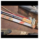 Lot of 3 Cleaning Tools: Mop, Broom, and Squeegee