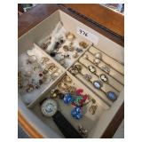 Costume jewelry and three marked pieces of 14k