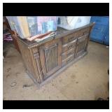 Vintage Wooden Sideboard Buffet Cabinet with Drawe