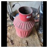 Vintage Red Metal Watering Can & Buckets Lot
