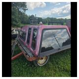 Red Truck Bed Cap Camper Shell with Sliding Window
