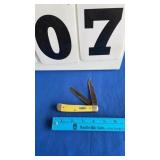 CASE XX 2 Blade Yellow Handle Trapper