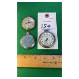 3 Pocket Watches (Westclox Scotty runs, Nastrix
