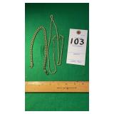 2 Gold Pocket Watch Chains 12 inch & 24 inch